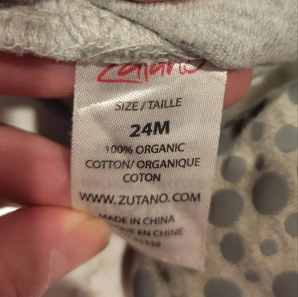 Zutano Cotton Gripper Baby Booties Grey Size 24 Months